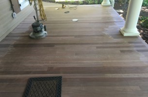 Sanding iron wood deck