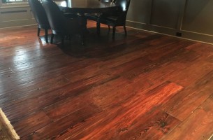 Textured Wood Floor in Dining Room