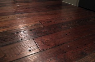 Textured dark wood floor