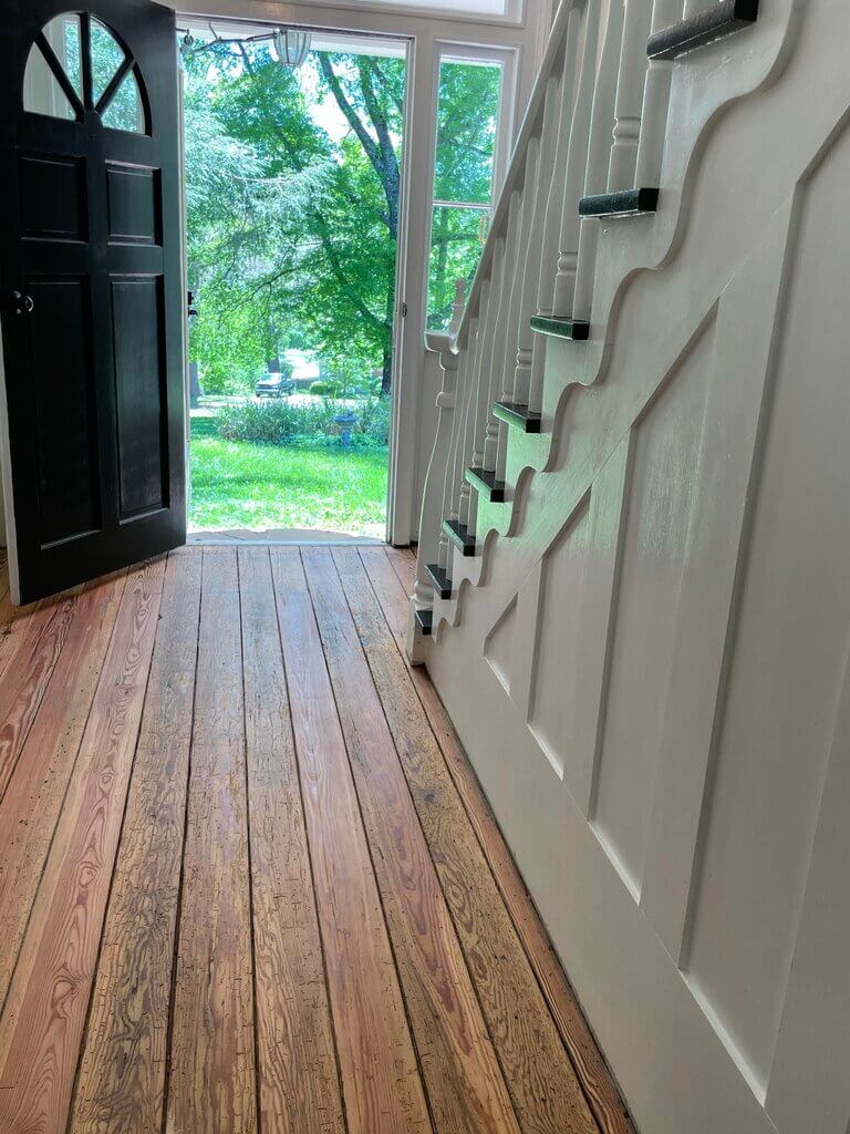 Longleaf Pine Flooring in Hallway