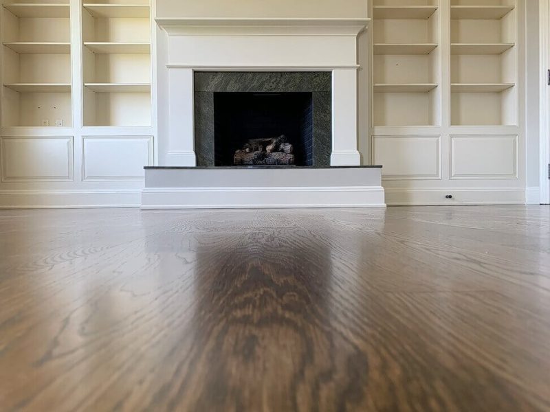 White Oak Floor with Urethane Finish and Fireplace